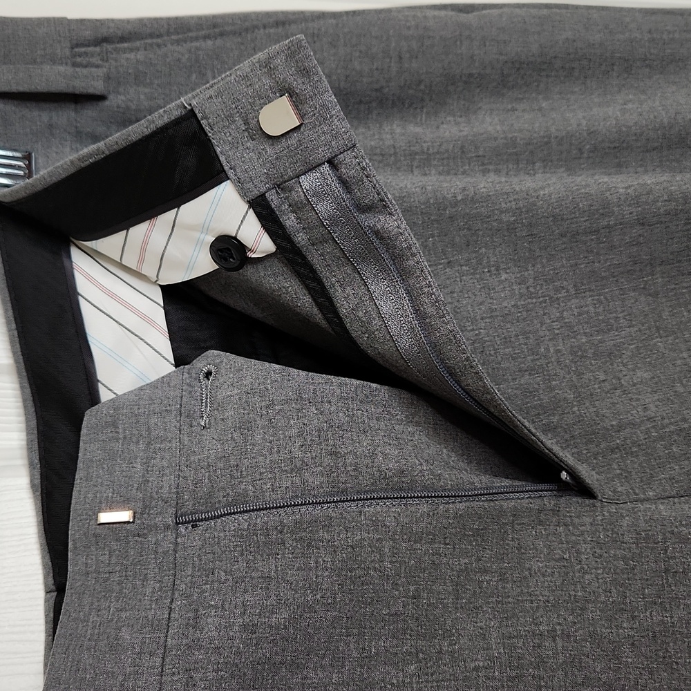 Mens Lauren Ralph Lauren black label grey dress pants 35 x 32 - Picture 6 of 8